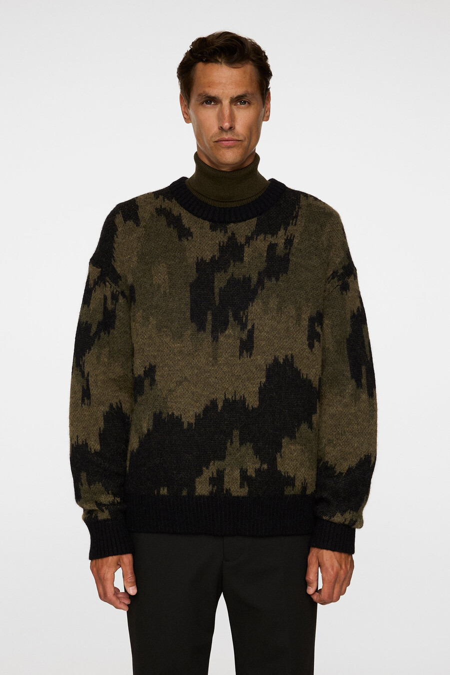 nate graphic jacquard strikk