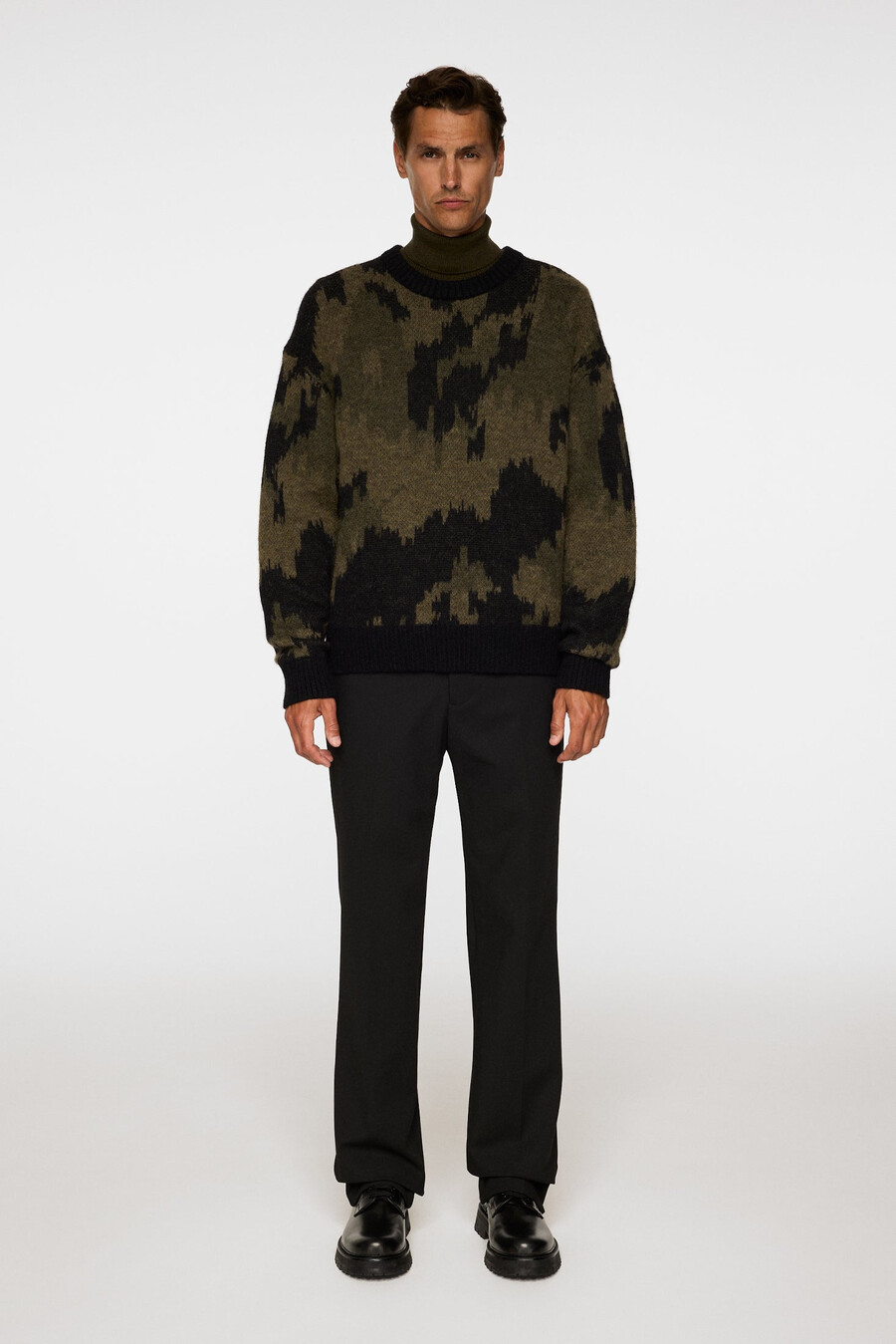 nate graphic jacquard strikk