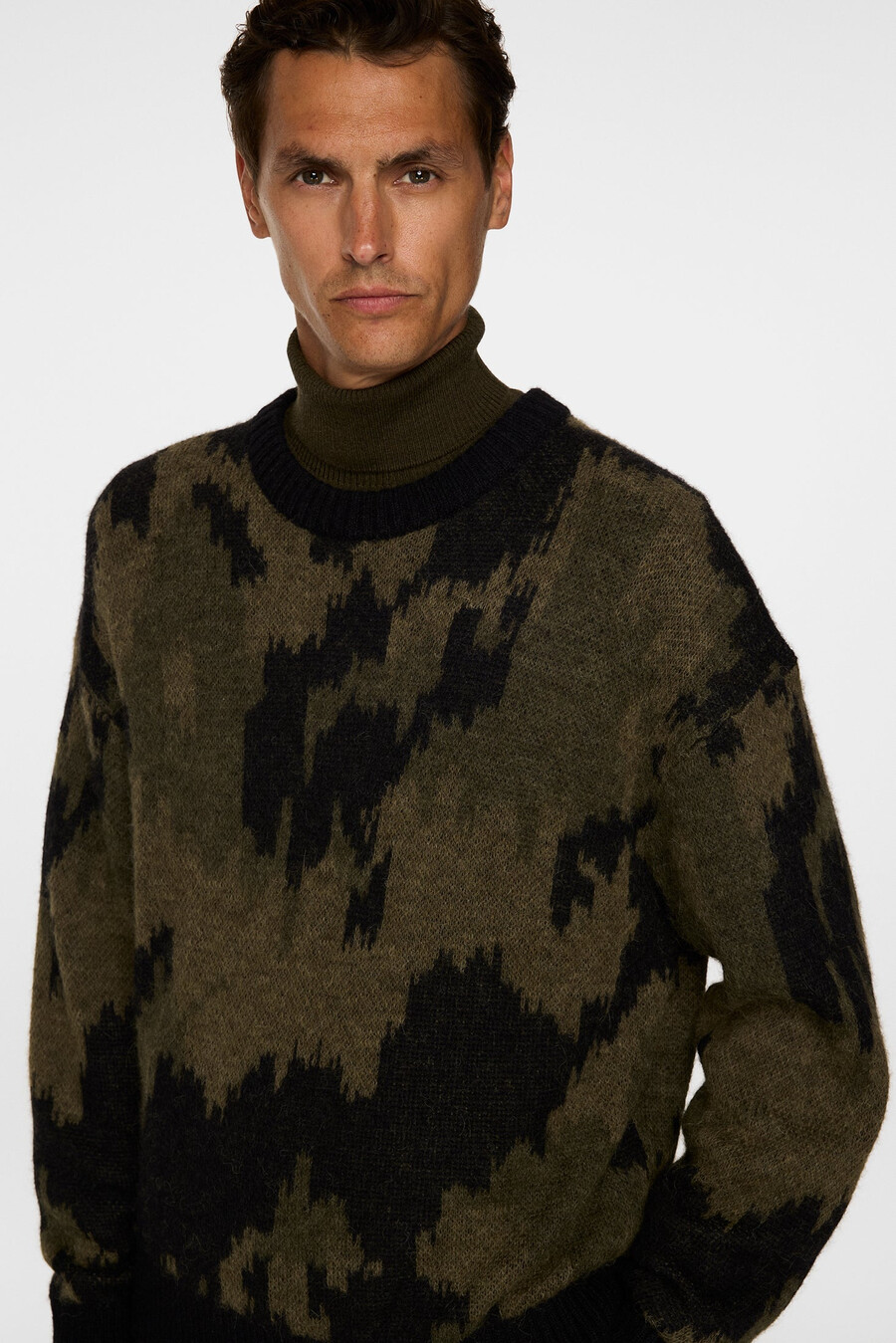 nate graphic jacquard strikk