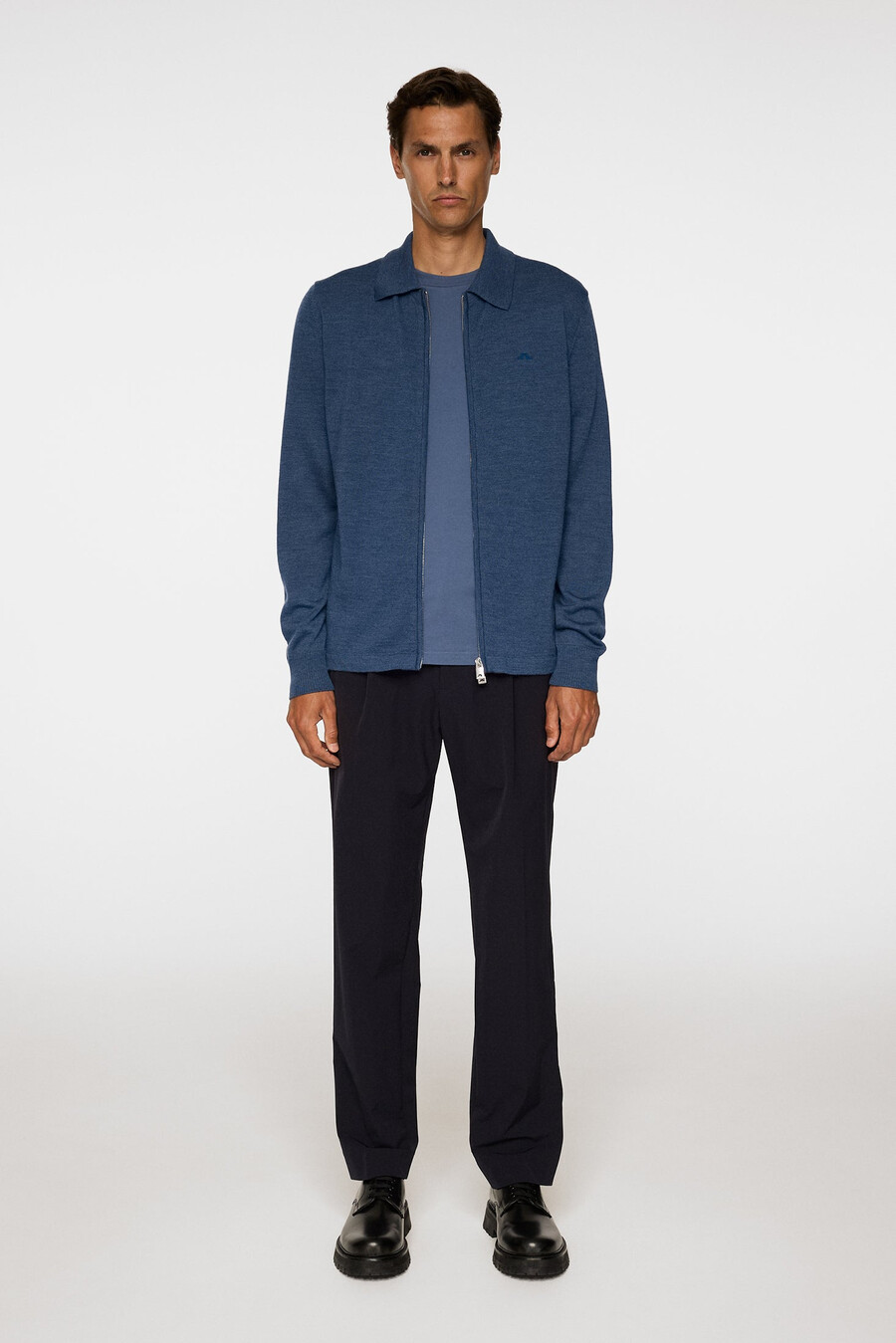 kaleb merino cardigan med glidelås