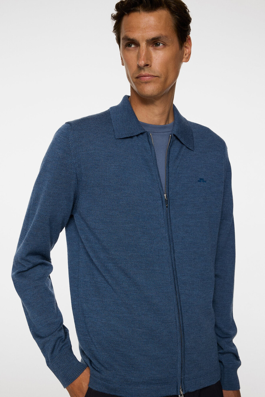 kaleb merino cardigan med glidelås