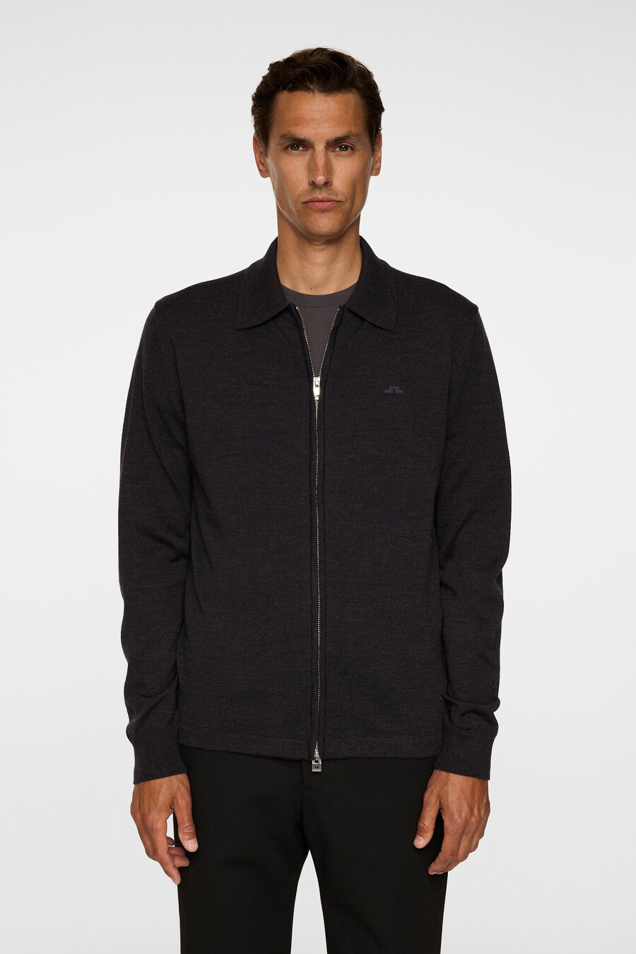kaleb merino cardigan med glidelås