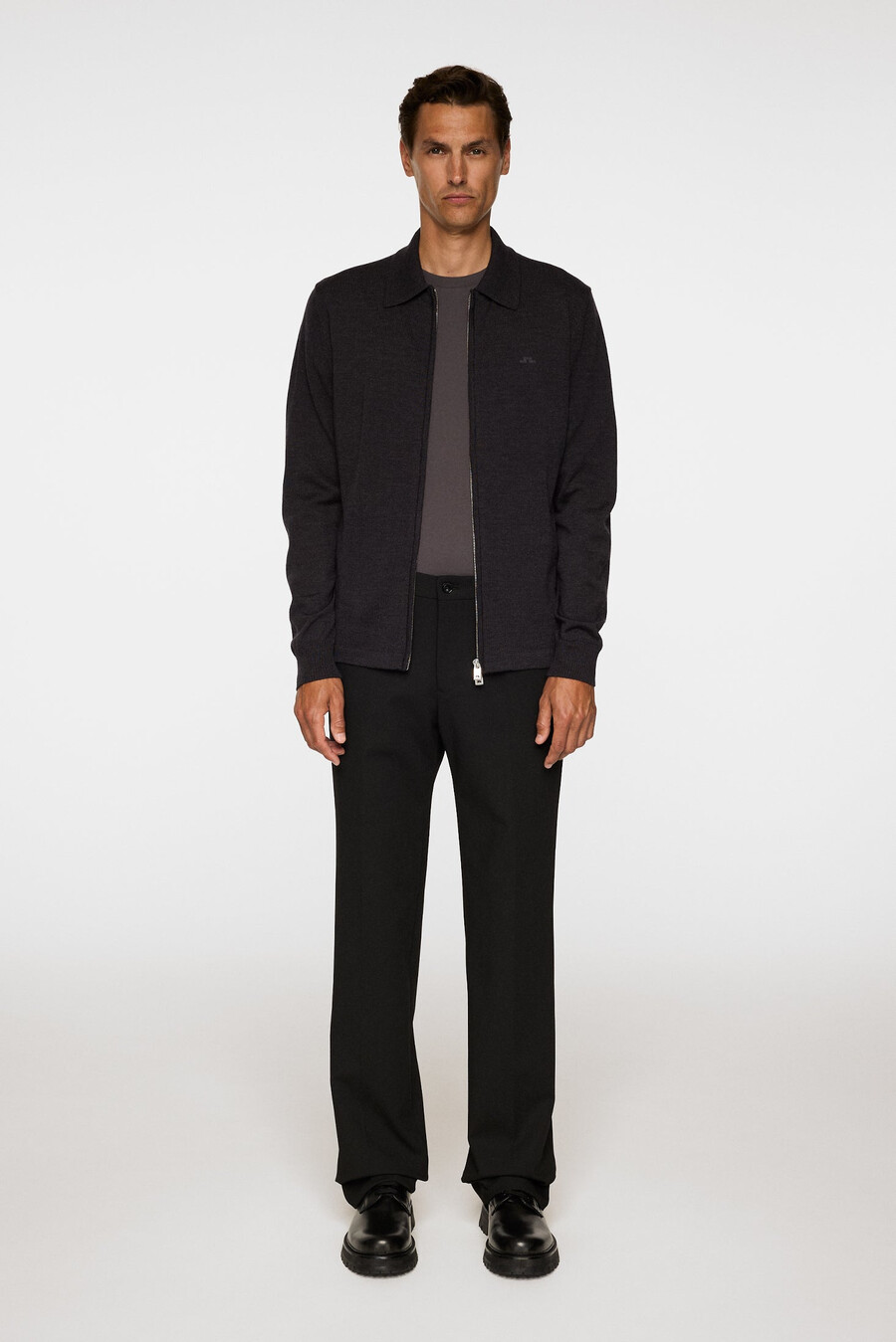 kaleb merino cardigan med glidelås