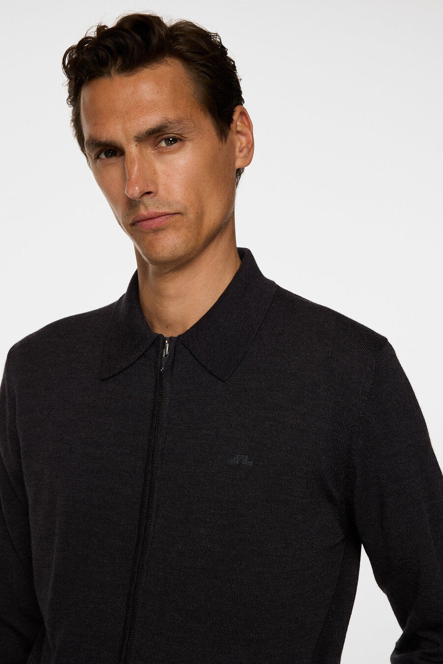 kaleb merino cardigan med glidelås