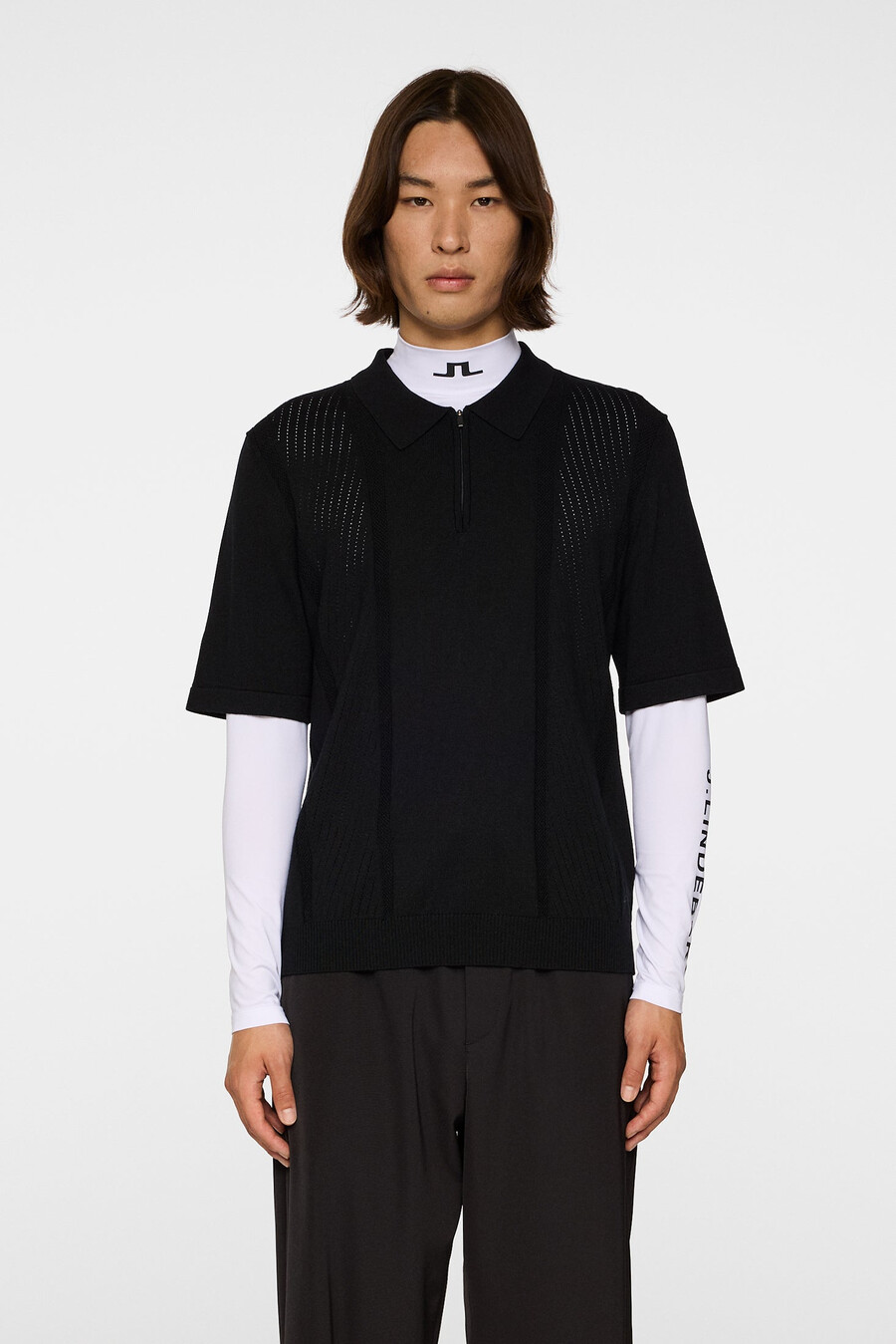 remy structure zip strikket polo