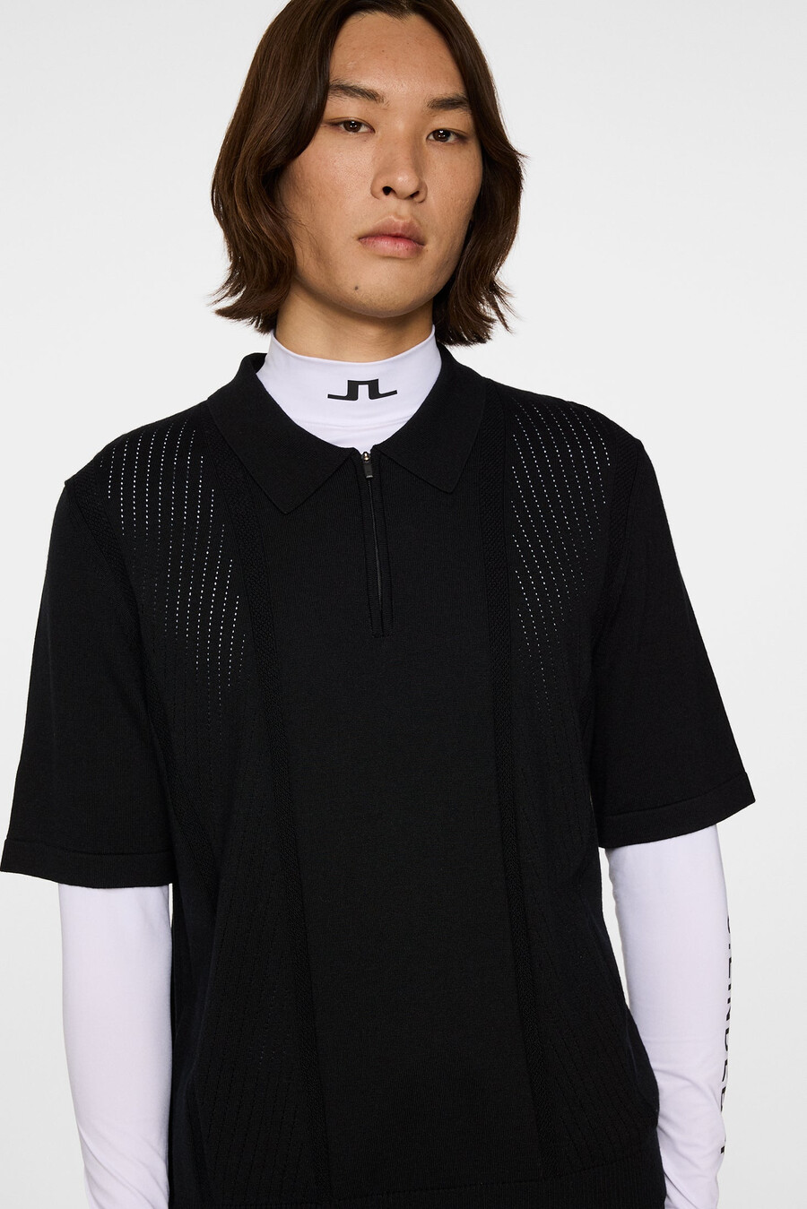 remy structure zip strikket polo