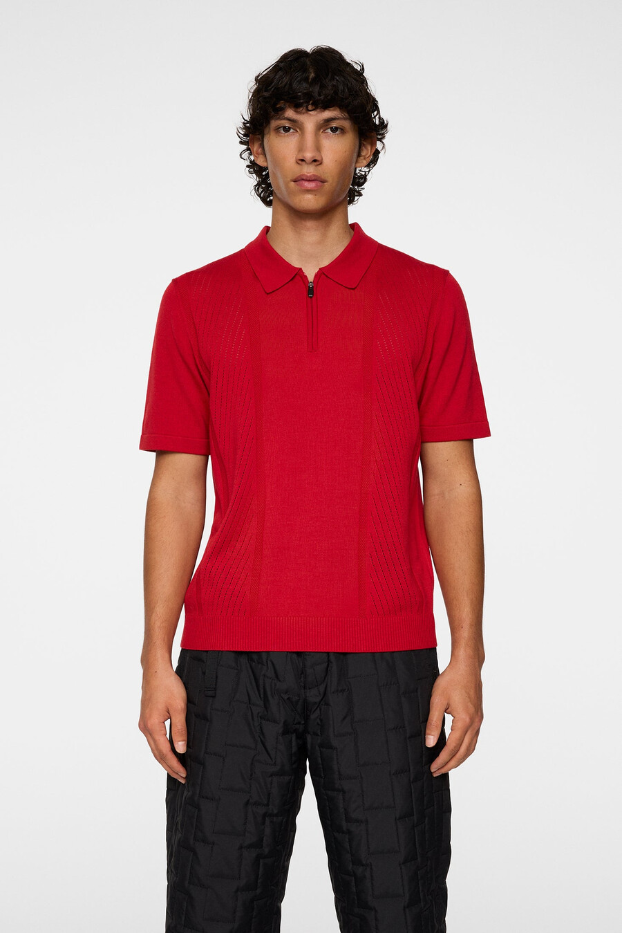 remy structure zip strikket polo