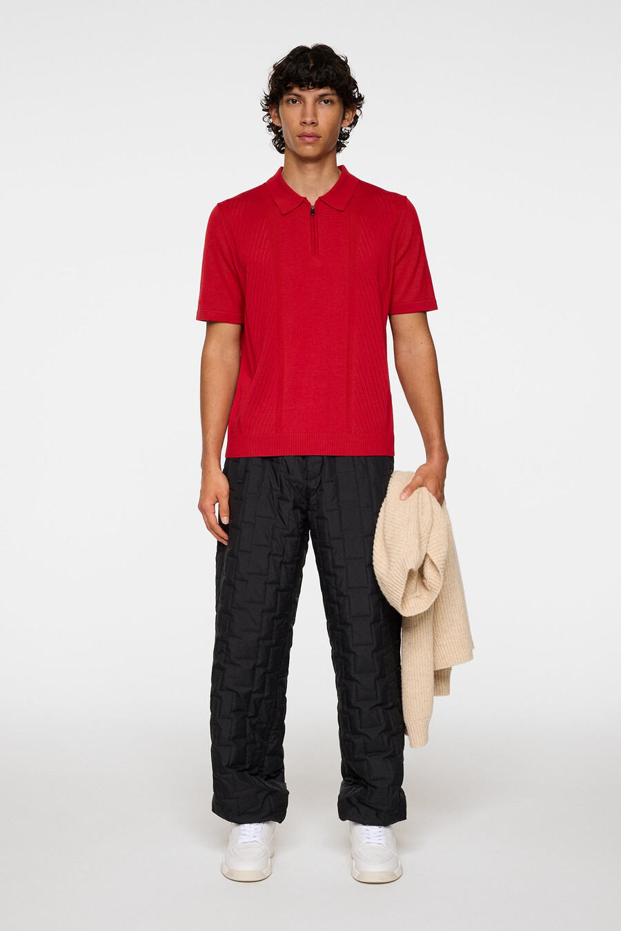 remy structure zip strikket polo