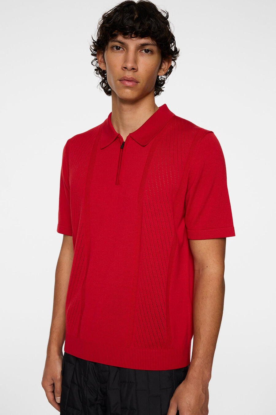 remy structure zip strikket polo