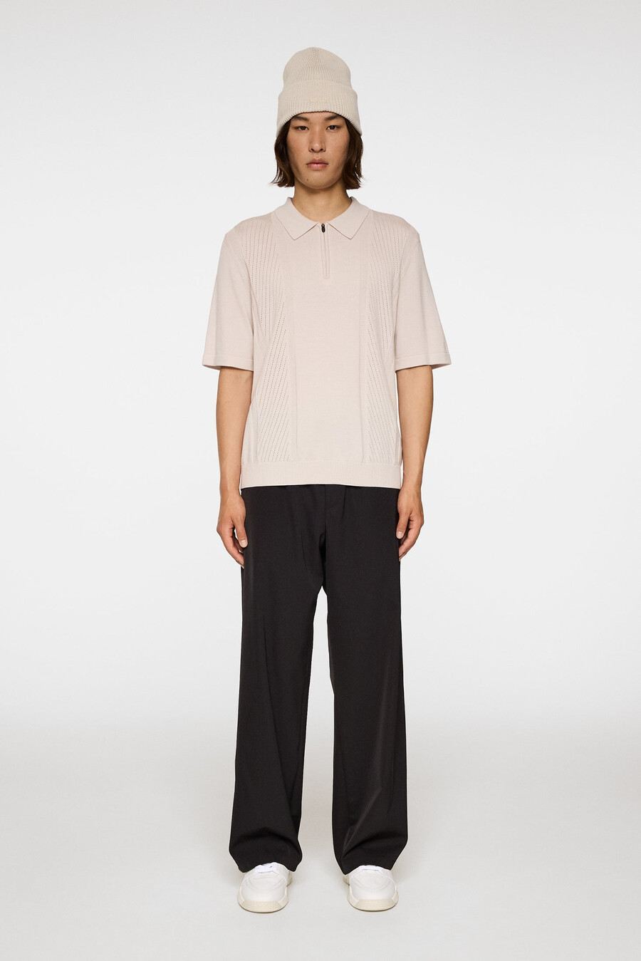remy structure zip strikket polo