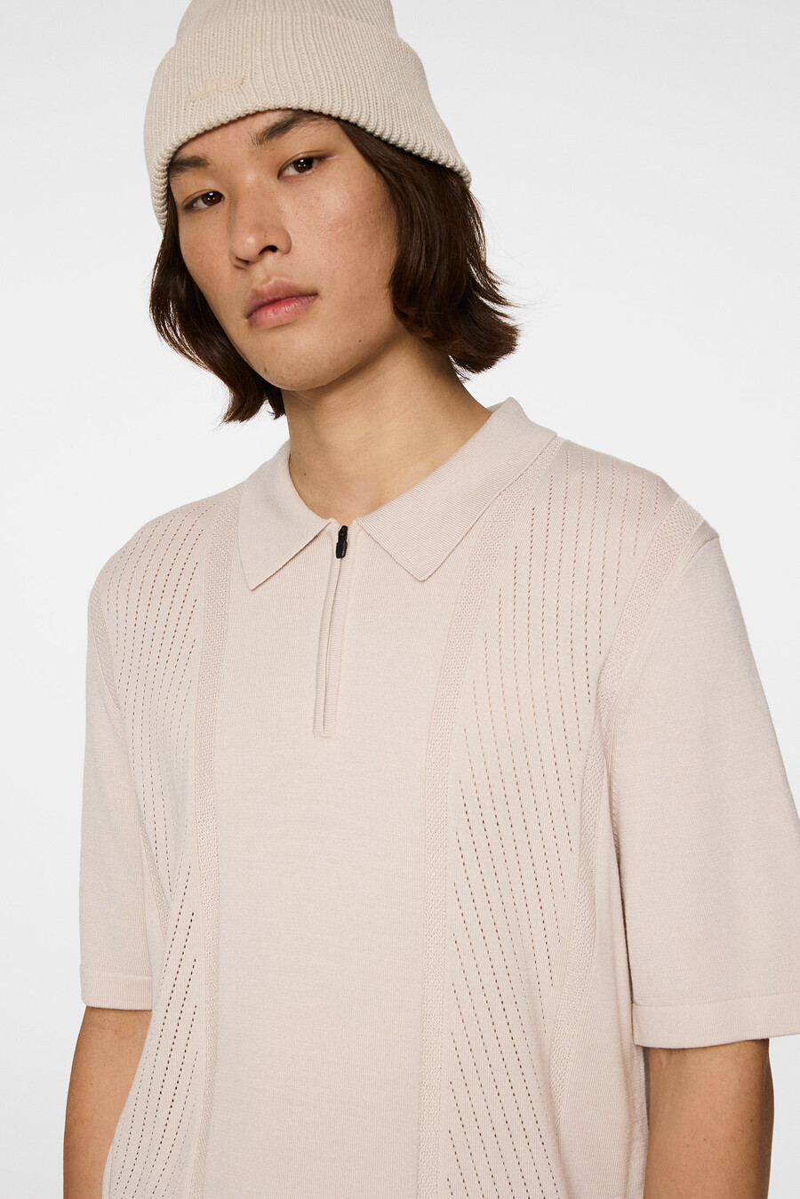 remy structure zip strikket polo