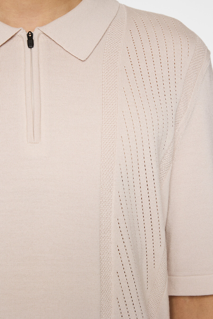remy structure zip strikket polo