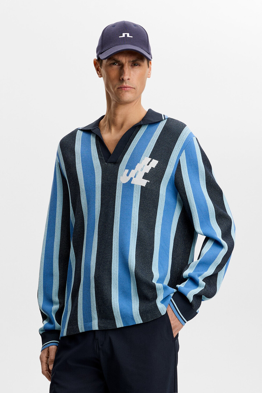 silas stripe polo strikket