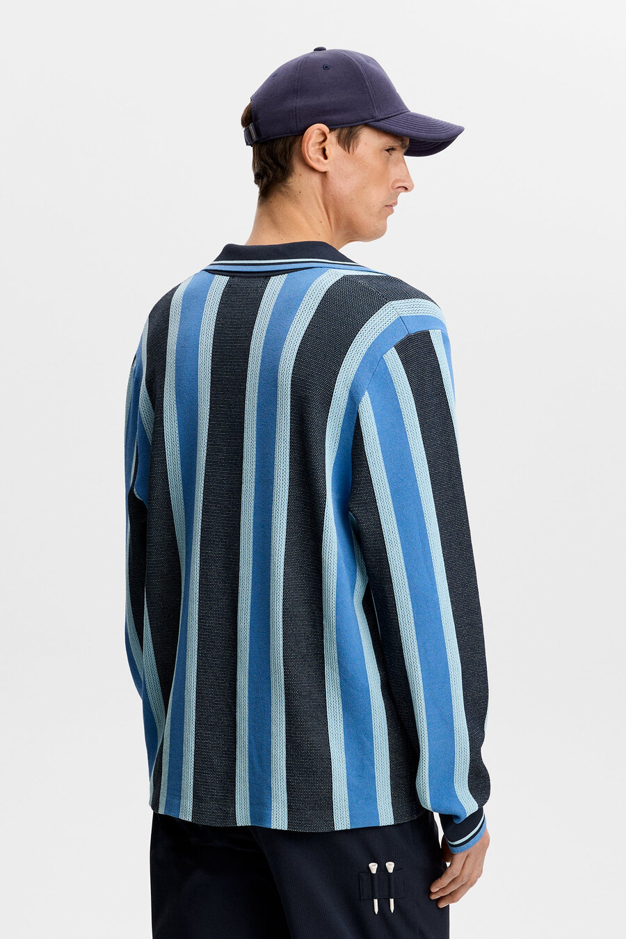 silas stripe polo strikket