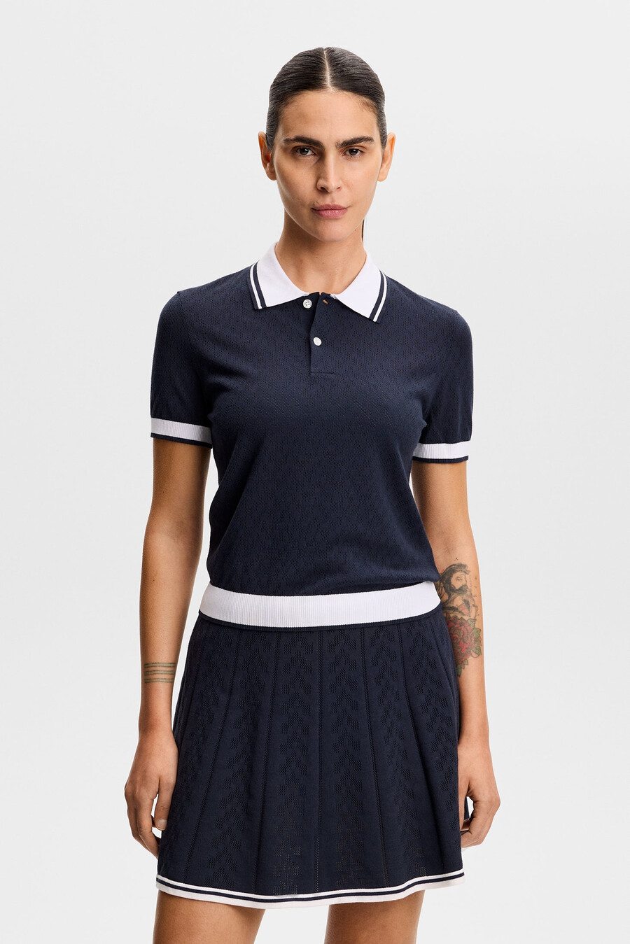 polly pointelle poloskjorte
