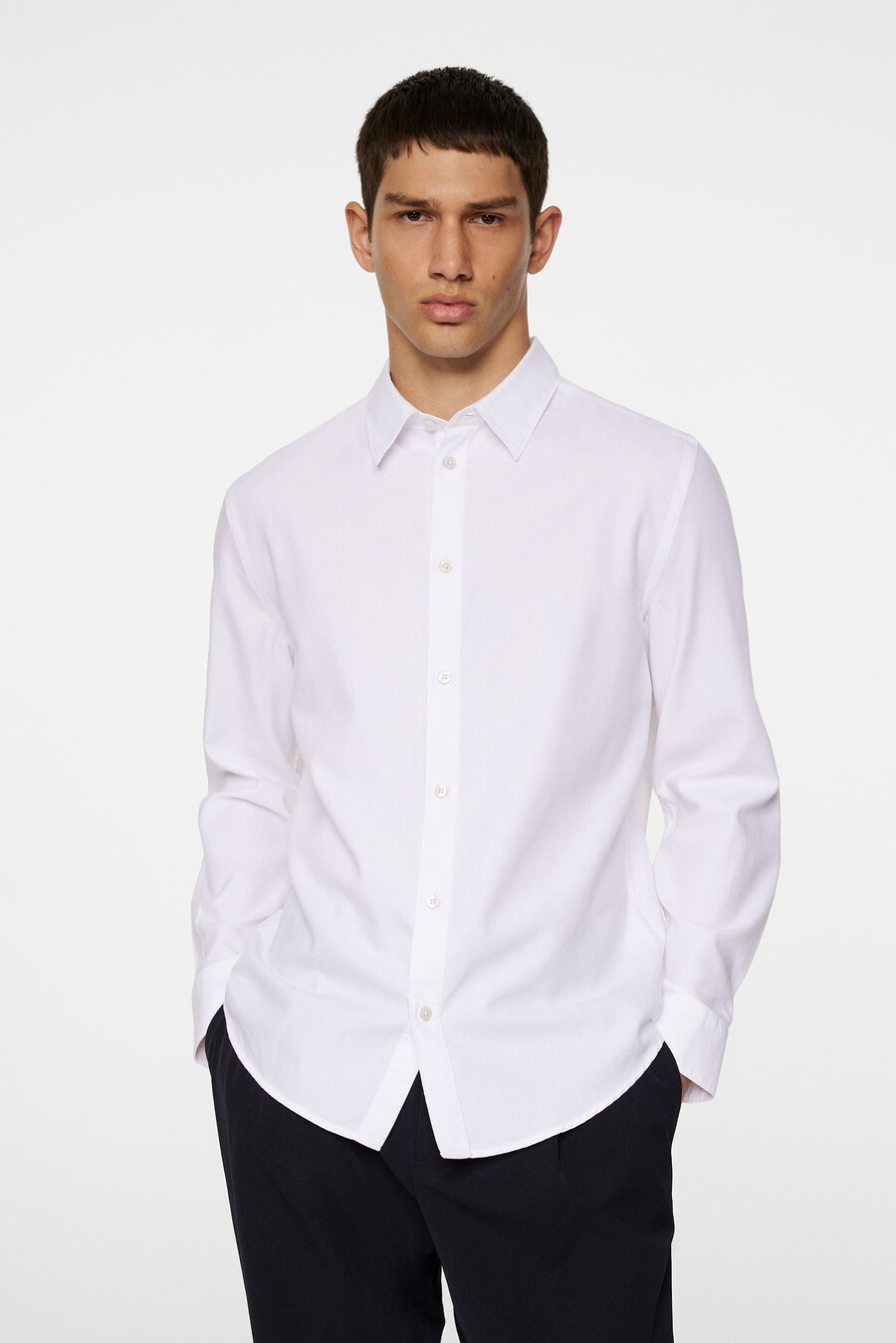 slim ls bomullstencelskjorte