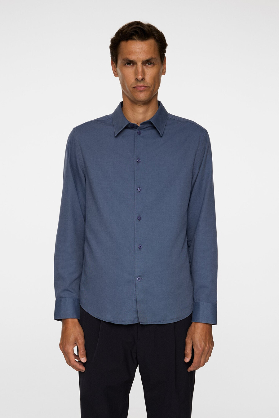 slim ls bomullstencelskjorte