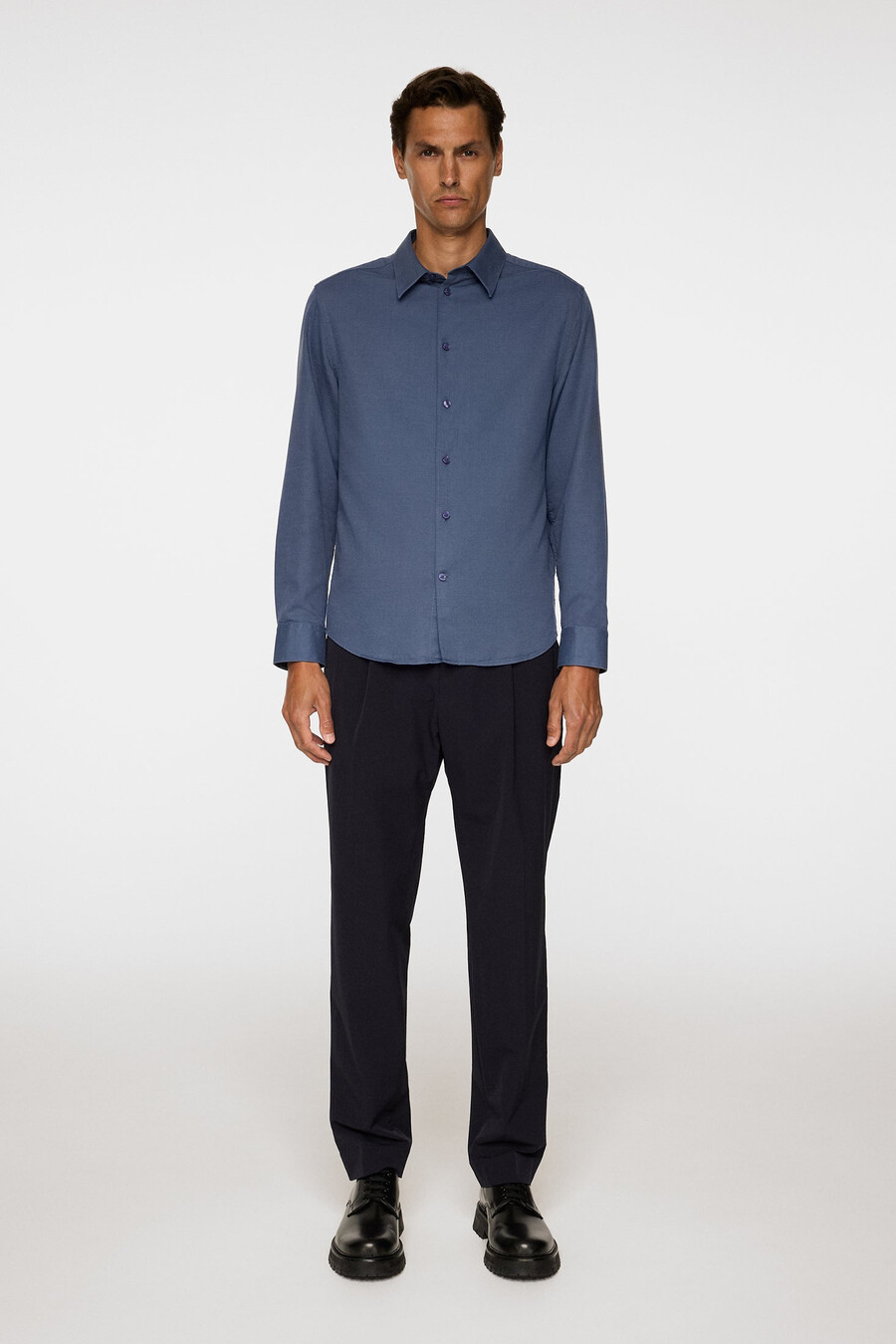 slim ls bomullstencelskjorte